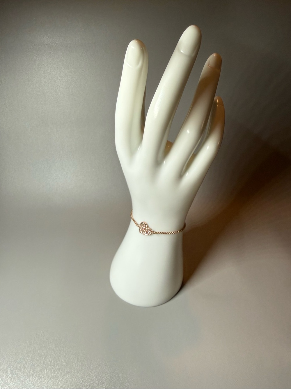 Delicate Rose Gold Heart Chain Bracelet - Women's Jewelry